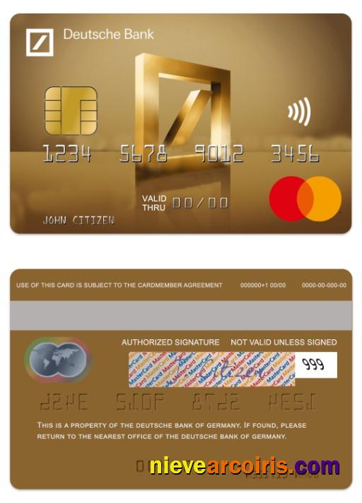 Germany Deutsche Bank gold mastercard
